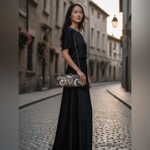 Vintage Apt 9 Embellished Evening Clutch with Sequins and Intricate Beading